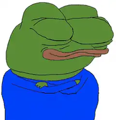 Sad Pepe Frog with Arms Crossed