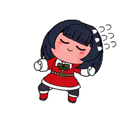 chibi girl dancing in santa dress