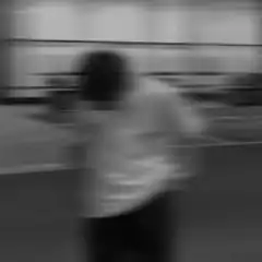 blurry person running