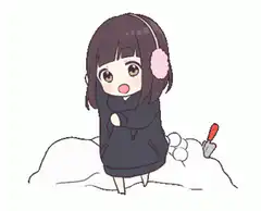 anime girl throws snowball fwip