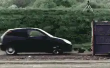 car crash test into wall