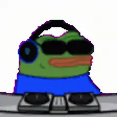DJ Pepe Frog with Headphones