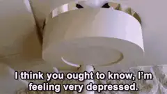 Robot rising from toilet depressed