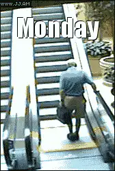 Man falls down escalator Monday
