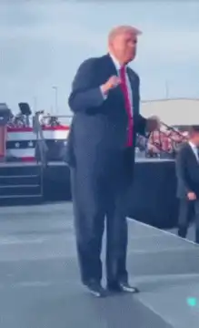 Donald Trump dancing on stage