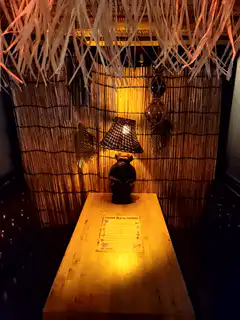 Tiki bar lamp and menu