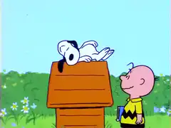 Snoopy sings opera on doghouse