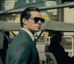 James Bond turns to camera
