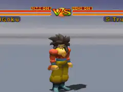 Goku charging energy in 3D fighting game