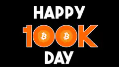 Happy 100K Day Bitcoin Logo
