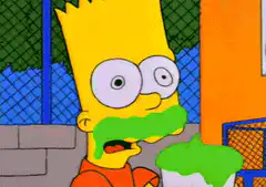 Bart Simpson covered in green slime