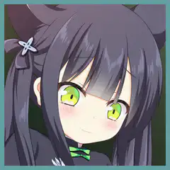 Anime girl with cat ears and green eyes