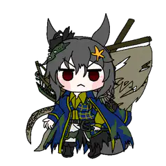 Chibi character with wolf ears and star hairpin