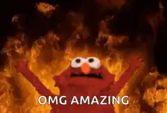 Elmo surrounded by fire