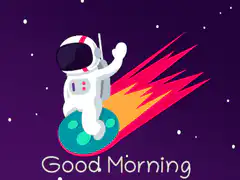 Astronaut surfing on a comet