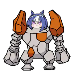 Roggenrola with anime girl head