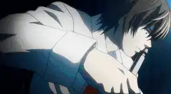 Light Yagami falling over desk