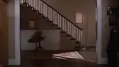Woman runs and slips on a rug