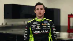 Alex Bowman points and walks away