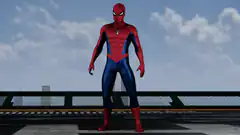 Spider-Man standing on a bridge