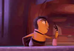 Barry B. Benson drinking and reacting