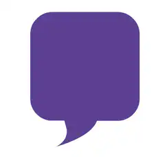 purple speech bubble with ghost and GM