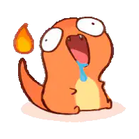 Charmander crying with fire