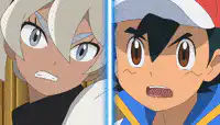 Gladion and Ash Pokemon battle