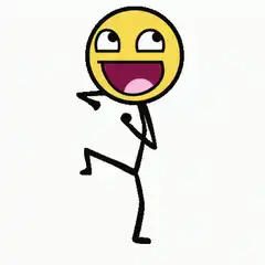 Stick figure with emoji head dancing