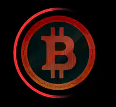 Bitcoin coin with lightning strike