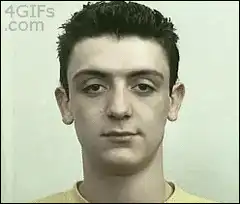 Guy blinking and making funny faces