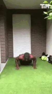 Man doing explosive pushups