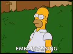 Homer Simpson hides in bush