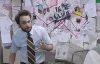 Charlie Day thinking with cigarette