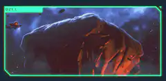Alien spaceship lights up in space