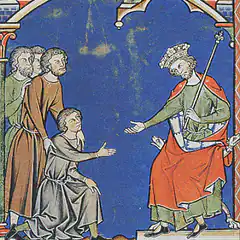 Medieval King Receiving a Kneeling Man