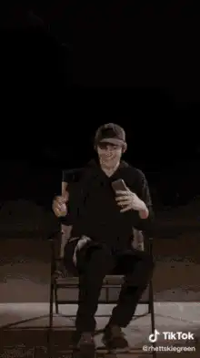 Man reacts to lightning bolt