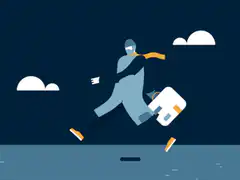 Man running with briefcase