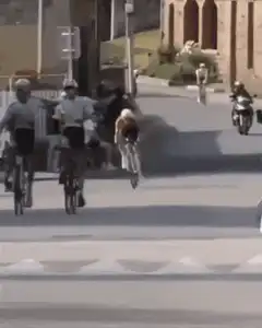 Cyclists celebrate with Bitcoin overlay