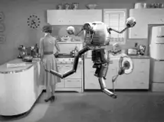 Robot dancing in the kitchen
