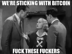 We're Sticking With Bitcoin Fuck These Fuckers