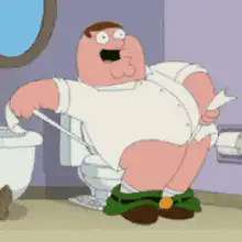 Peter Griffin on the toilet
