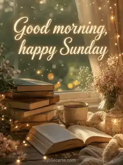 Good morning happy Sunday cozy books