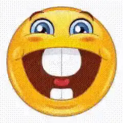Emoji face changes from laughing to shocked