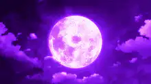 Glowing purple full moon