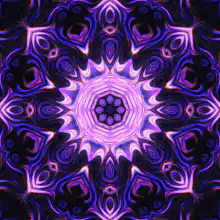 Purple and blue psychedelic kaleidoscope