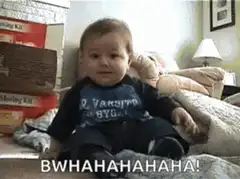 Baby laughing and falling over