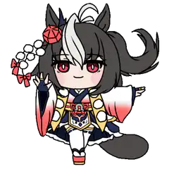 Chibi horse girl waving