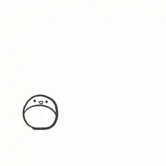 Simple line drawing face moves around