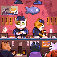 pixel art cat sushi chefs